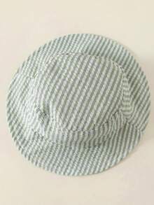 SHEIN 2件組含帽子 嬰兒男童女童 Sa251125291181638211 連身短褲吊帶褲 漁夫帽套裝 休閒度假款 適合居家、外出、海邊 - 綠色 - 查看 7