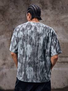 Skyrend Men's Casual Fashion Street Vacation Style All-Over Print Short Sleeve T-Shirt, Summeremo - Grey - View 2