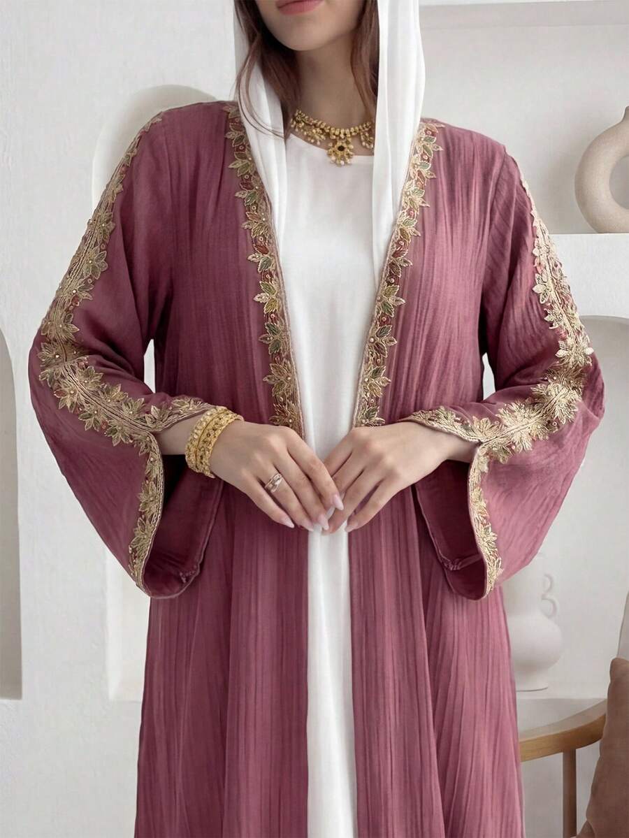 Al Najma Women's Embroidered Abaya - Multicolor - View 1