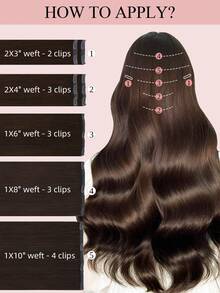 7Pcs 120G Clip In Human Hair Extensions 20 Clips Double Weft Invisible Clip Ins 2# Dark Brown 14-22 Inch Premium Real Human Hair Soft Thick Texture Anti-Shedding Great Choice For Thin Hair Salon Styling And Daily Wear For Women & Girls - S2 - View 7