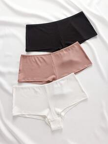 Ocili 3pcs/Set Women's Minimalist Line Design Hipster Panties, Multi-Color - Multicolor - View 3