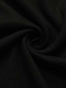 Manfinity Homme 男士休閒通勤拼色短袖 Polo 衫，黑色夏季基礎款商務休閒高爾夫衫 - 黑色 - 查看 7