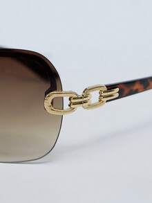 MUSERA Gradient Tortoiseshell Y2k Glasses Spring Summer Vacation Sexy Holiday Accessory Beach Ibiza Trinket Fever - Leopard print gradient coffee color - View 5