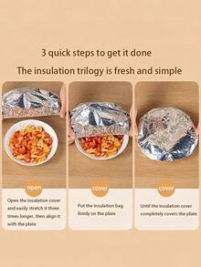 10pcs Reusable Aluminum Foil Lids, Tabletop Food Warmer, Food Storage Bags, Food Preservation Bags, Kitchen Organization, Household Plastic Packaging, Contact Type, Leftover Storage, Kitchen Food Warmer And Preserver, Suitable For Bowls And Dishes, Keeps Food Warm, Fresh And Dust-Proof, Food Preservation Equipment - Multicolor - View 8