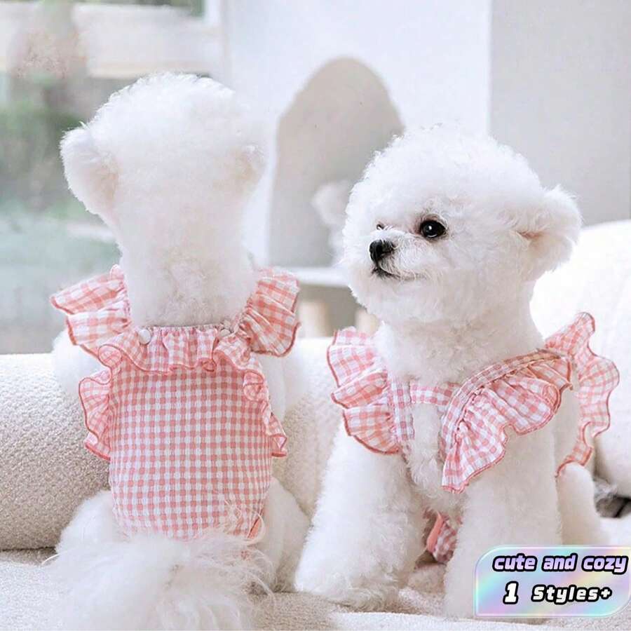 Adjustable Washable Reusable Pet Belly Band Panties With Lace Trim, Comfortable Breathable Dog Physiological Pants To Prevent Harassment And Pregnancy, Can Be Used With Diapers/Pads - Multicolor - View 1