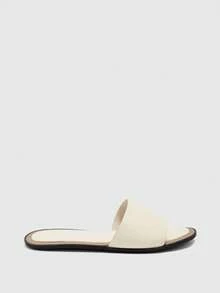 CUCCOO BIZCHIC Zapatos para mujer nuevos estilo retro francés casual beige de suela plana, versátiles, simples y ligeros, cómodos y de moda, sandalias de playa tipo slip-on - Beis - Ver 7