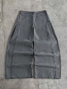 AXEPEAK Quần dài cotton twill giặt mài màu xám phong cách casual sang trọng nhẹ nhàng - Xám - Xem 6