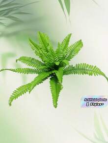 45cm 18 Leaves Artificial Palm Tree, Faux Monstera Plant, Tropical Leaves Plastic Cycas Tree For Home Garden Indoor Outdoor Decor - Green - View 1
