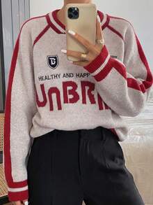 DAZY Women's Color Block Fluffy Oversized Pullover Sweater,Long Sleeve Tops,Fall Clothes School - Multicolor - View 13