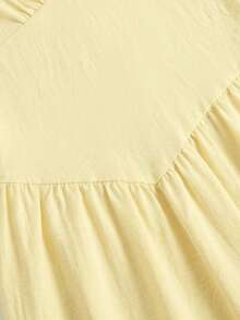 Celisse Women's V-Neck Waist-Defining Sleeveless Midi Dress, Elegant Vacation Style For Spring And Summer - Light Yellow - View 4