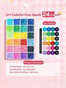 DIY Perler 珠子補充包，264 色全色調，2.6mm 珠子，批發裝盒 - 拼豆補充包 - 查看 10