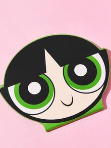 THE POWERPUFF GIRLS X SHEIN 1個 PU皮革材質可愛卡通設計可折疊HD便攜式鏡子，可站立或手持，輕巧便攜，方便檢查妝容細節，適合旅行與通勤，特別適合女士、紳士、學生和粉絲，花朵、氣泡、毛茛、友誼、愛 - 綠色 - 查看 2