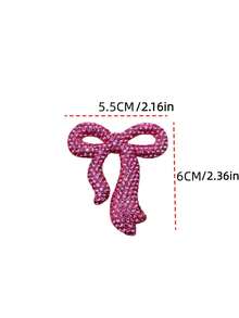 2PCS Ceramic Rhinestone Bow Car Interior Decor Sticker DIY Crystal Bowknot Dashboard Decal For Women Girl Goddess Style Ins Perfect Gift For Birthday Wedding Party - multicolor - View 2