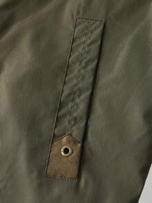 Chaqueta nueva de hombre para otoño/invierno OFFICEAU, chaqueta casual de moda versátil con cuello de solapa, chaqueta militar con botones y múltiples bolsillos en verde, chaqueta retro, de primavera a verano - Caqui - Ver 12