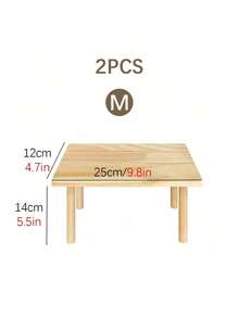 1-Piece Hamster 2-Tier Activity Platform, Natural Rattan & Wood Climbing Exploration Exercise Toy For Cage, Enrichment Center For Dwarf Rabbits Gerbils Must Have - Multicolor - View 14