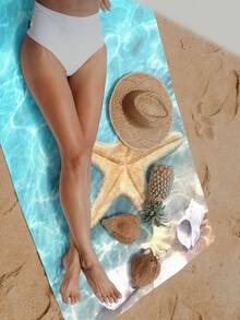 1pc Sea Star Beach Mat Fast Drying Sandproof Soft Microfiber Lightweight Compact For Summer Travel Swim Pool Gym Yoga Camping Outdoor Sports - Starfish 1 - View 3