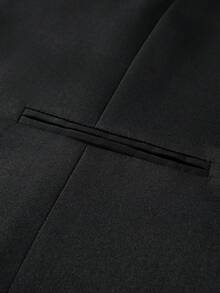 Manfinity Mode 男士商務鈕扣休閒背心，商務辦公、典禮、正式場合 - 黑色 - 查看 4