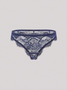 Hourtrue 2 piezas Conjunto de lencería elegante y sexy de encaje para mujer para el verano - azul real - Ver 8