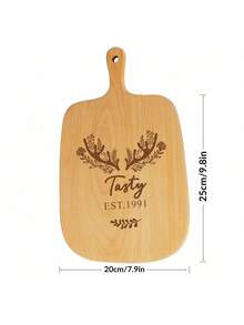 Customized Handmade Wooden Pizza Serving Board & Pizza Peel Set, Engraved Pizza Cutter, Baking Accessories, Perfect Gift For Pizza Lovers, Birthday, Housewarming, Christmas, Father's Day - Apricot - View 3