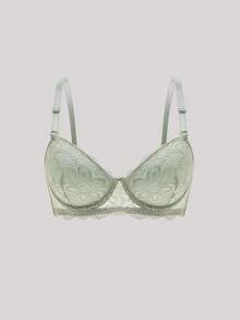 Hourtrue Lace Lingerie Set (With Underwire, Triangle Panty)For Summerfor Summer - Olive Green - View 10