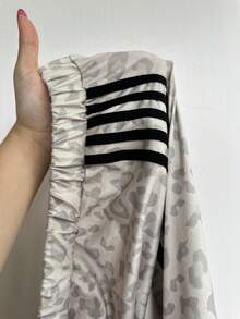 Muchica 大码女式豹纹条纹短袖T恤和休闲裤套装 - 彩色 - 查看 9