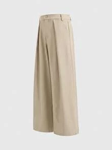 AXEPEAK Men's Solid Color Pleated Casual Versatile Daily Travel Long Pants - Green - View 4