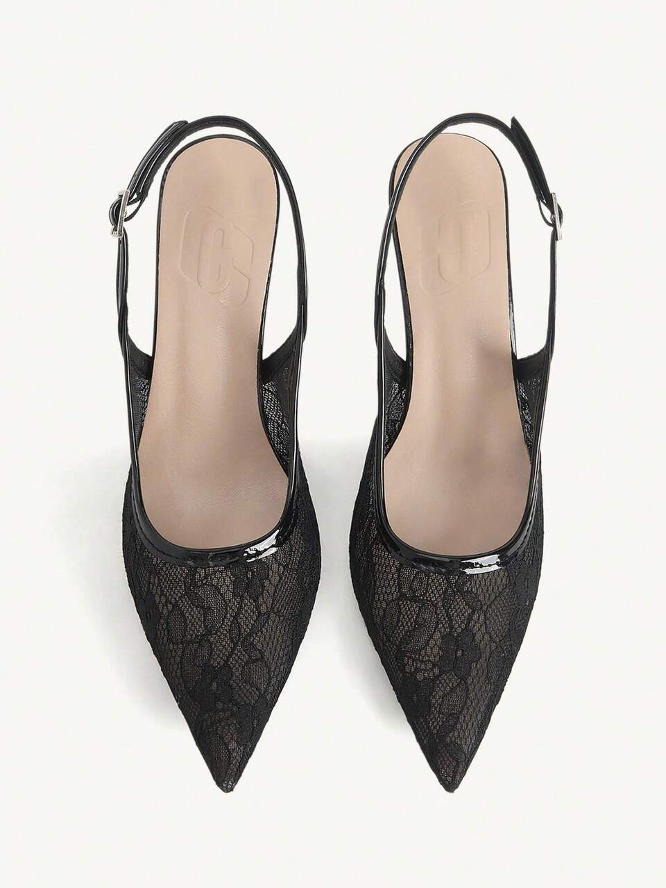 CUCCOO CHICEST Women Shoes Pointed Toe Stiletto Black Lace Mesh Fashion Commuter Versatile Elegant Sexy Women's High Heel Shoes Slingback Shoes Women's Shoes