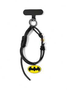 BATMAN X SHEIN Stylish And Cute Cartoon Zinc Alloy Black Mobile Phone Chain Unisex Mobile Phone Lanyard Mobile Phone Pendant - Multicolor - View 3