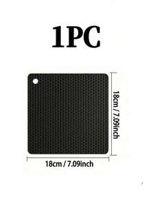 4PCS Black Heat Resistant Silicone Placemats - Multipurpose Thermal Insulation Pads For Hot Pots, Bowls, Microwave & Kitchen Counter - Square and Round - View 11