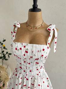 Soleia Váy mini công chúa dáng chữ A buộc dây ngọt ngào dễ thương mới cho kỳ nghỉ, phong cách Bohemian, Boho, hoa lãng mạn, đi chơi, tiệc, hẹn hò, Valentine, Phục sinh, Carnival, trà chiều, bãi biển, du thuyền, dạo phố thành phố - Nhiều màu - Xem 4