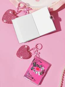 Mean Girls | SHEIN Pink Heart Card Pendant Kerings Bag Kechains - Pink - View 2