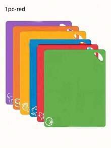 1/6/12pcs, Kitchen Plastic Cutting Board Set, Thickened Soft Cutting Mat, Non-Slip Cutting Board, With Colorful Food Patterns And Easy-Grip Handles, Kitchen Supplies, Dormitory Kitchen Accessories - Multicolor - View 18