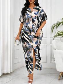 SHEIN Lady Sea Summer Outfit For Women Women Vacation Outfits Vacation Dress Summer Dresses  Blue Dress Vacation Dresses Summer Holiday Outfits  Casual Dresses - Multicolor - View 4