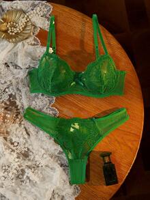Divavoom 2pcs Sexy Lingerie Set For Women - Green - View 4