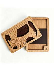 1 pièce Boîte à aiguilles magnétique en bois en forme de machine à coudre, organisateur de rangement durable, décoration rustique, fermeture magnétique, étui porte-aiguilles pour fournitures de couture, salle d'artisanat, voyage, cadeau pour les amateurs de couture, fête des mères, anniversaire, décoration d'intérieur, essentiels de couture, incontournables - A - Voir 6
