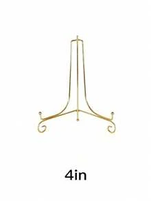 Foldable Iron Art Triangle Stand, European Style Simple Metal Display Stand For Tea Cake Photo Frame Plate Gifts Birthday Graduation - Gold - View 12