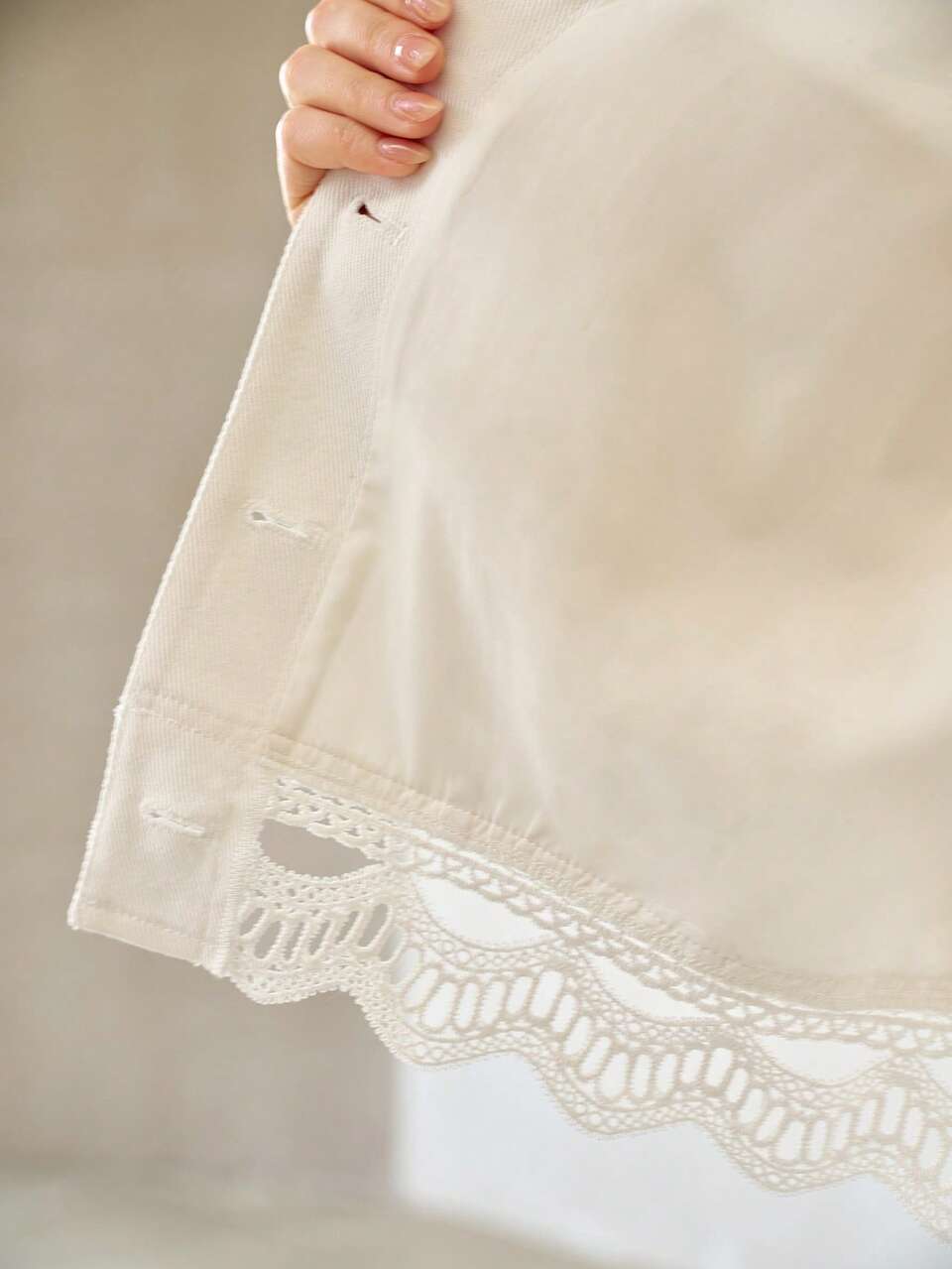 WOMEN'S SPRING/SUMMER PURE COTTON LACE TRIM PATCHWORK VEST JACKET