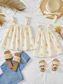 LMoss Kids LMoss  Baby Girls Dresses Holiday Vacation Pastel Yellow Cute - Multicolor - View 6