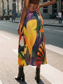 CAJUNI Midi Casual Chic Elegant Midi Skirt - Multicolor - View 2