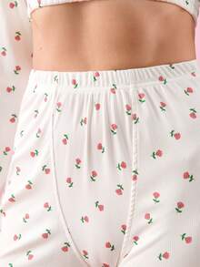 Bonmuse 2pcs Women All Season Printed Long Sleeve Top And Shorts Pajama Set - White - View 9
