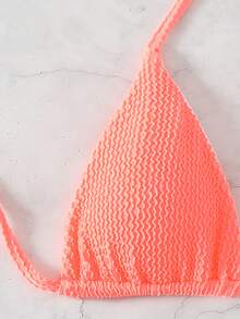 Swim Basics 夏季沙灘用三角背心比基尼上衣 - 粉色 - 查看 6