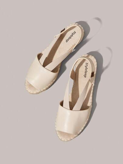 Styleloop Women's Low Heel Flat Sandals With Woven Glitter Rope, Espadrille Fisherman Shoes, Bohemian Style, Suitable For Vacation, Beach, Daily Wear, Slip-On, Casual And Elegant, Commuting And Campus Style