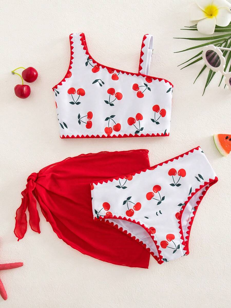 SHEIN 女童櫻桃印花可愛風3件套