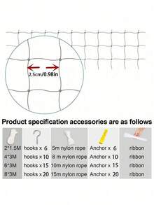 1PC Pet Balcony Window Safety Net Cat Fence Net Transparent Nylon Mesh Pet Enclosure Net For Balcony Window Staircase Fall Protection Indoor Outdoor Use Must Have - multicolor - View 5