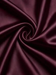 Sweetra Spicy Style Sexy Deep V-Neck Lace Satin Halter Neck Dress, Backless A-Line Versatile Slimming Short Dress For Travel And Vacation - Burgundy - View 3