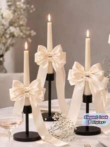 6/12 Stücke Satin Ballet-Stil Schleifen Dekorative Bänder Elegante Geschenkverpackung für Hochzeitstorte Flasche Kerzenhalter Dekoration Muttertag Geburtstagsparty Parfümbox Dekoration Hochzeitszubehör Must-Haves - Bogen - Übersicht 1