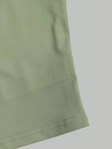Sweetra 女士性感蕾丝拼接V领吊带无袖露背短款上衣，适合春、夏、秋季穿着。 - 橄欖綠 - 查看 5