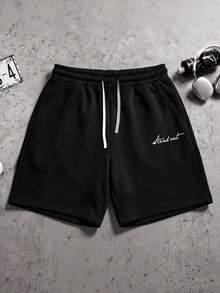 Sport MetroGents Men's Elastic Waist Drawstring Casual Versatile Daily Sports Shorts, Gym, Holiday - Black - View 1