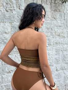 Oceva Detachable Bandeau Tankini Set - Coffee Brown - View 2
