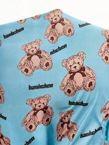 Rina Fox 2pcs Cute Bear Print Camisole & Pants Pajama Set - Multicolor - View 4